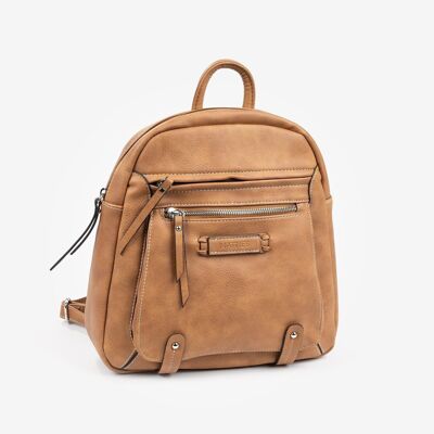 Damenrucksack, helle Lederfarbe, Backpacks Series - 29x29x11 cm