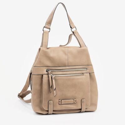 Backpack for women, camel color, Backpacks Series - 26x27x14 cm