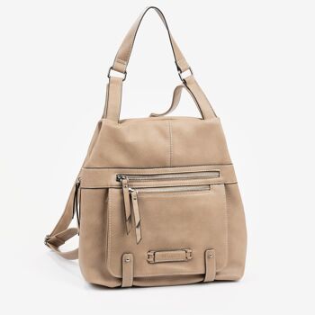 Sac à dos pour femme, couleur camel, Série Backpacks - 26x27x14 cm 1