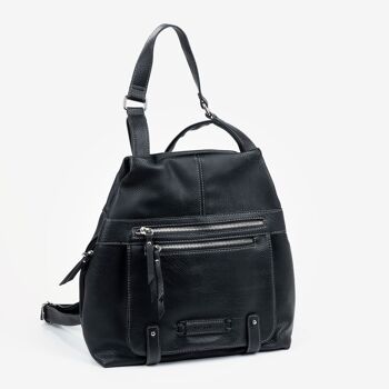 Sac à dos pour femme, couleur noire, Série Backpack - Antivol - 26x27x12 cm 1