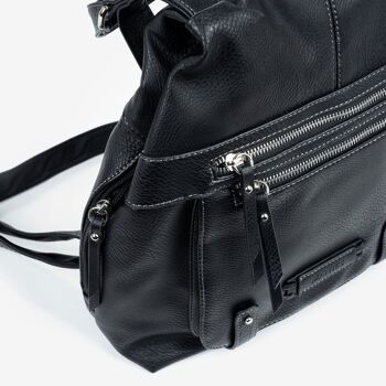 Sac à dos pour femme, couleur noire, Série Backpack - Antivol - 26x27x12 cm 3