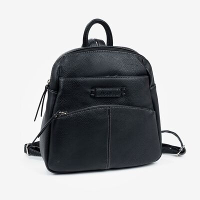 Sac à dos pour femme, couleur noire, Série Backpacks - 26x27x12 cm