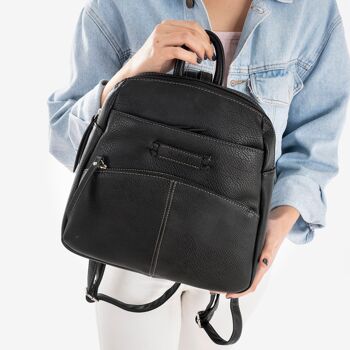 Sac à dos pour femme, couleur noire, Série Backpacks - 26x27x12 cm 2
