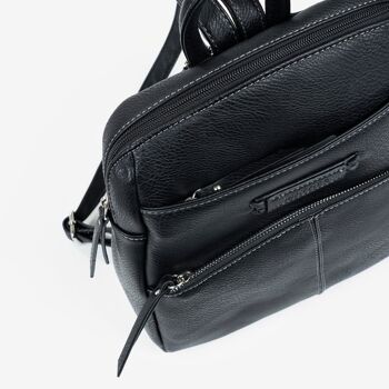 Sac à dos pour femme, couleur noire, Série Backpacks - 26x27x12 cm 3