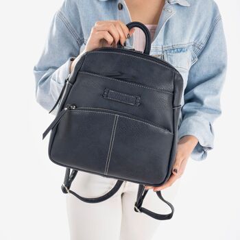 Sac à dos pour femme, couleur bleue, Série Backpacks - 26x27x12 cm 4