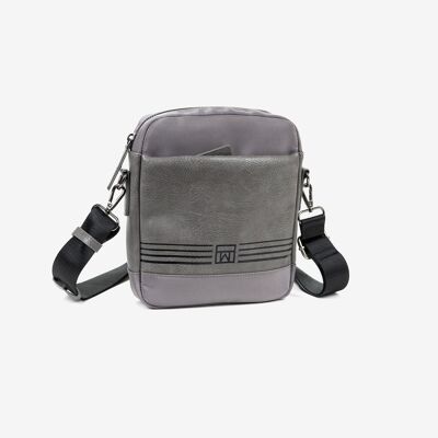 Reporter bag for men, gray color. Nylon Reporters Collection - 20x22.5 cm