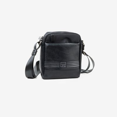 Reporter bag for men, black color. Nylon Reporters Collection - 18x21 cm