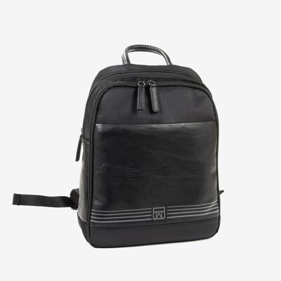 Rucksack für Männer, schwarze Farbe. Nylon-Reporter-Kollektion - 27x36 cm