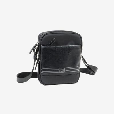 Reporter bag for men, black color. Nylon Reporters Collection - 19x24 cm