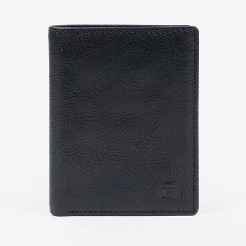 Billetero piel negro, Colección Billeteros piel Wash - 8.5x11 cm