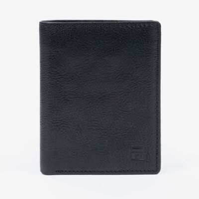 Portafoglio in pelle nera, Collezione Wash Leather Wallets - 8.5x11 cm