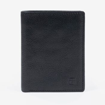 Portefeuille en cuir noir, Collection Wash Leather Wallets - 8,5x11 cm 1