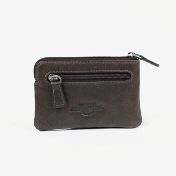 Porte-monnaie en cuir marron, Collection Wash Leather Wallets - 11x7 cm 2