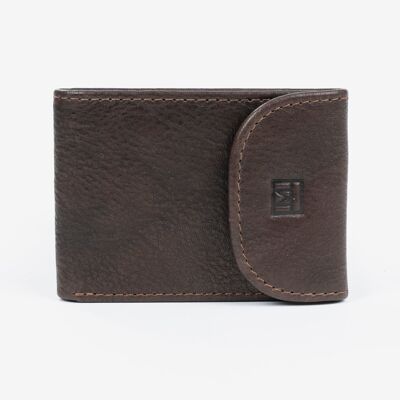 Small brown leather wallet, Wash Leather Wallets Collection - 6x8.5 cm