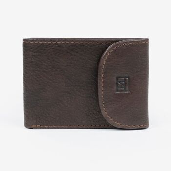 Petit portefeuille en cuir marron, Collection Wash Leather Wallets - 6x8,5 cm 1