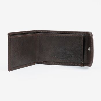 Petit portefeuille en cuir marron, Collection Wash Leather Wallets - 6x8,5 cm 2