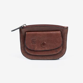 Porte-monnaie en cuir, couleur cuir, Collection Wash Leather Wallet - 10,5x8 cm 1
