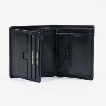 Portefeuille en cuir, couleur noire, Emboss Leather Collection - 9x11 cm - Mod.2 2