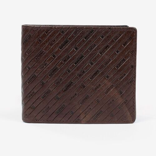 Billetero piel, color marrón, Colección Emboss Leather - 11x9 cm - Mod.  2