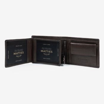 Portefeuille en cuir marron, Emboss Leather Collection - 11x9 cm - Mod.2 2