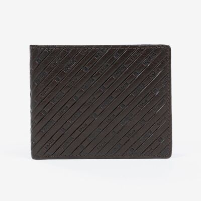 Billetero piel, color marrón, Colección Emboss Leather - 11x9 cm - Mod. 1