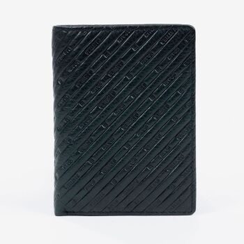 Portefeuille en cuir, couleur noire, Emboss Leather Collection - 9.5x12.5 cm 1