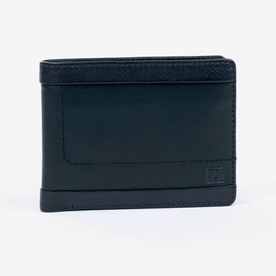Leather wallet, blue color, Caribu Leather Collection - 10.5x8.5 cm