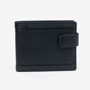 Portefeuille en cuir, couleur noire, Caribu Leather Collection - 11x9 cm 1