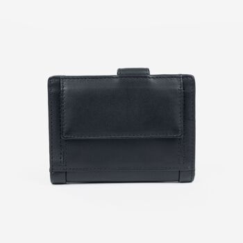 Portefeuille en cuir, couleur noire, Caribu Leather Collection - 8,5x11,5 cm - Mod.2 3