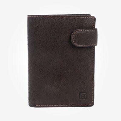 Braune Ledergeldbörse, Wash Leather Wallets Collection - 9x12 cm