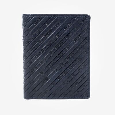 Portafoglio in pelle, colore blu, Collezione Emboss Leather - 9x11 cm - Mod. 1