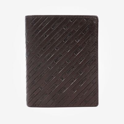 Billetero piel, color marrón, Colección Emboss Leather - 9x11 cm - Mod. 1