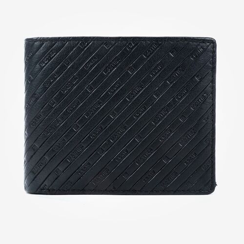 Billetero piel, color negro, Colección Emboss Leather - 11x9 cm - Mod. 2