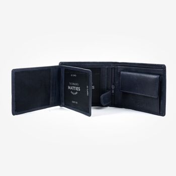 Portefeuille en cuir, couleur bleue, Emboss Leather Collection - 11x9 cm - Mod.2 2