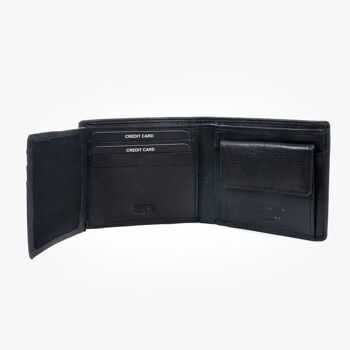 Portefeuille en cuir, couleur noire, Emboss Leather Collection - 11x9 cm - Mod.1 2