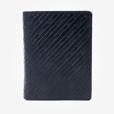 Portafoglio in pelle, colore blu, Collezione Emboss Leather - 9,5x12,5 cm