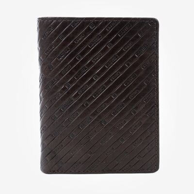 Portefeuille en cuir, marron, Emboss Leather Collection - 9.5x12.5 cm