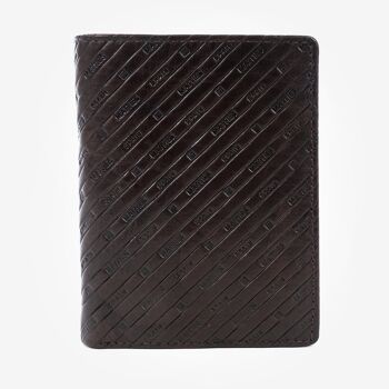 Portefeuille en cuir, marron, Emboss Leather Collection - 9.5x12.5 cm 1