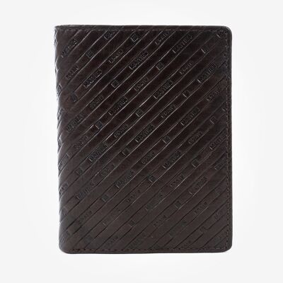 Billetero piel, color marrón, Colección Emboss Leather - 9.5x12.5 cm