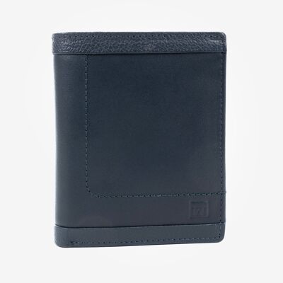 Leather wallet, blue, Caribu Leather Collection - 9x11 cm