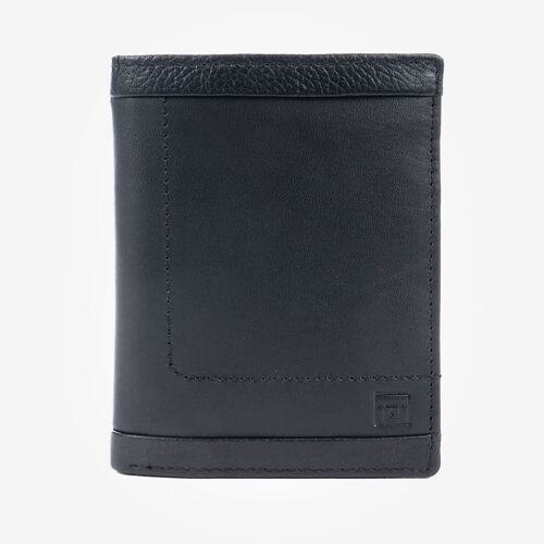 Billetero piel, color negro, Colección Caribu Leather - 8.5x11.5 cm - Mod. 1