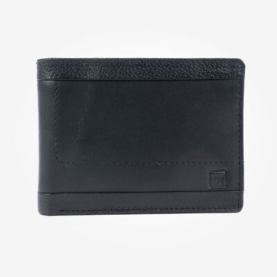 Billetero piel, color negro, Colección Caribu Leather - 10.5x8.5 cm