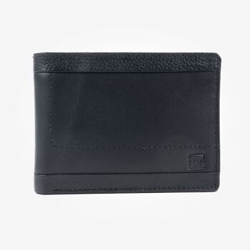 Portefeuille en cuir, couleur noire, Caribu Leather Collection - 10,5x8,5 cm 1