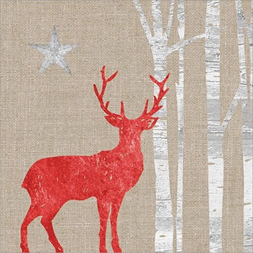 Mystic Deer linen 33x33 cm