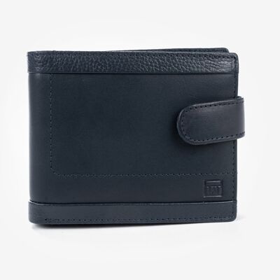 Leather wallet, blue, Caribu Leather Collection - 11x9 cm