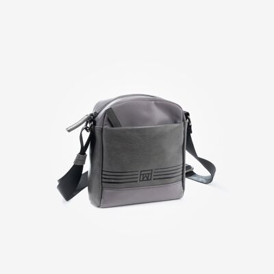 Reporter bag for men, gray color. Nylon Reporters Collection - 18x21 cm
