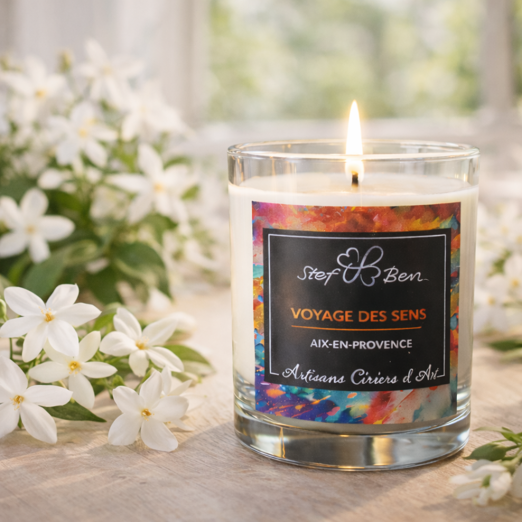 JASMIN DU PETIT MATIN scented candle, hand-poured by artistic wax makers