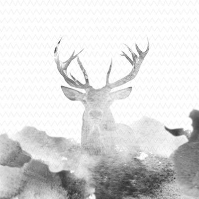 Deer Watercolor 33x33 cm