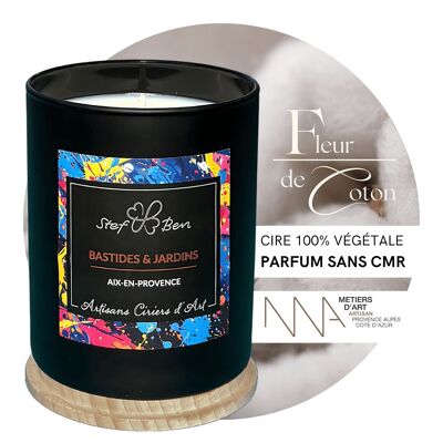 COTON FLOWER scented candle, hand-poured by art wax makers