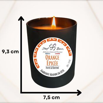 Bougie parfumée ORANGE ÉPICÉE, coulée à la main par des ciriers d'art 4